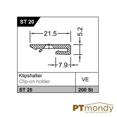 Klipsový držiak ST20                                                            